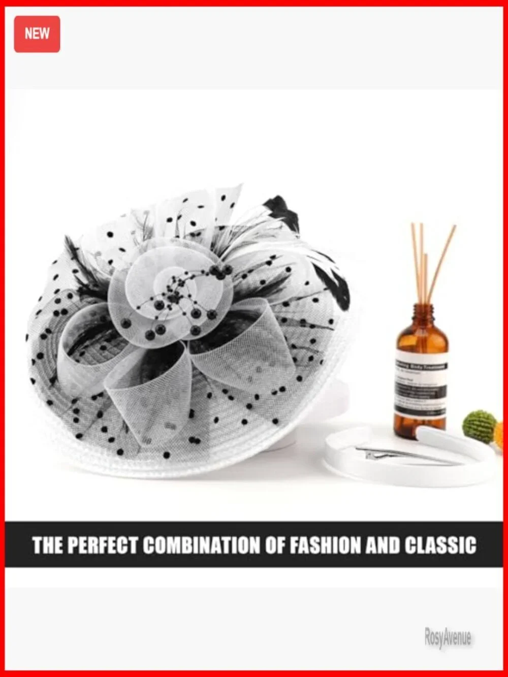 Vintage Fascinator Hat with Headband and Clip for Weddings and Tea Parties